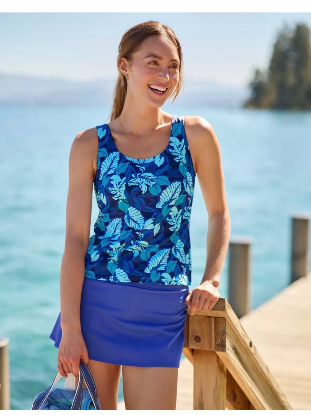 Women's Cobalt BeanSport Swimwear, Swim Skirt
